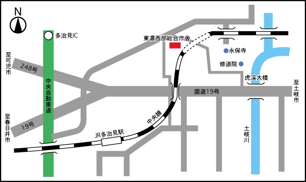 東濃西部総合庁舎の地図
