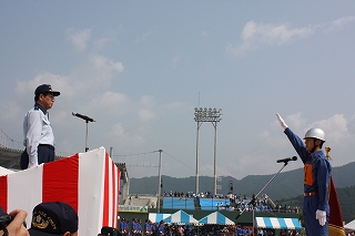 揖斐川町内で、「消防感謝祭」第59回岐阜県消防操法大会に出席の画像