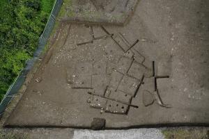 白石道遺跡の竪穴建物の重複状況の写真です