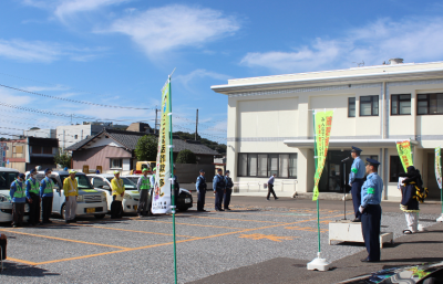 防犯パトロール出発式1