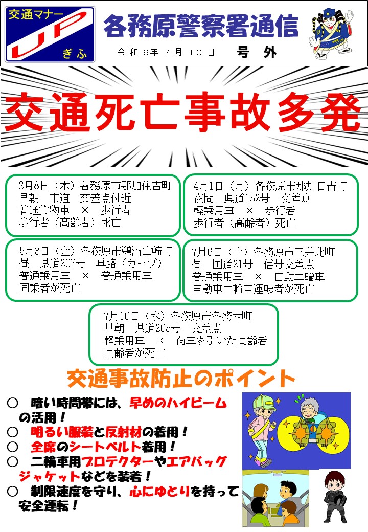 交通死亡事故多発