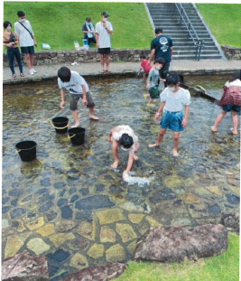 鮎のつかみどり大会