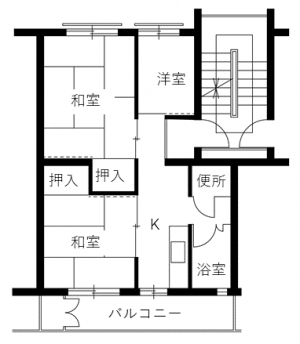 加野住宅H16棟の間取り