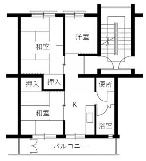 加野住宅H1～12棟の間取り