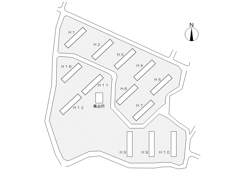 加野住宅の配置図