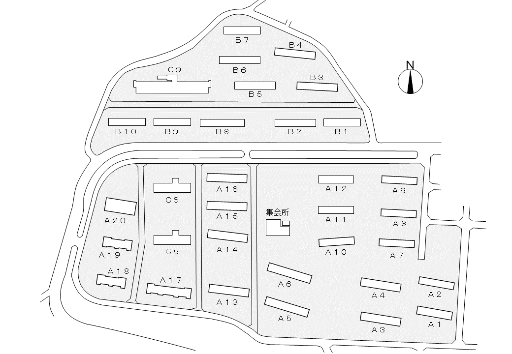 尾崎住宅の配置図