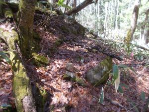 松倉城屋敷跡の石垣の現状の写真です