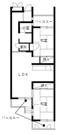白木町住宅の間取り（2号室）