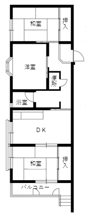 白木町住宅の間取り（1号室）