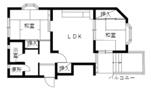 白木町住宅の間取り（1階7号室）