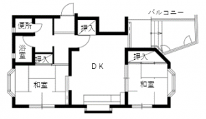 白木町住宅の間取り（1階8号室）