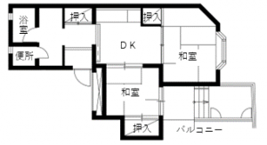 白木町住宅の間取り（1階10号室）