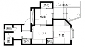 白木町住宅の間取り（1階11号室）