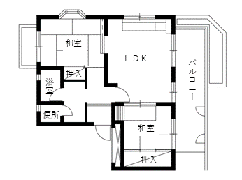 白木町住宅の間取り（4階7号室）