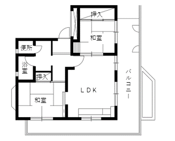 白木町住宅の間取り（4階10号室）