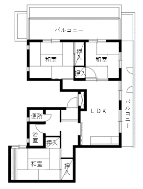 白木町住宅の間取り（5階7号室）