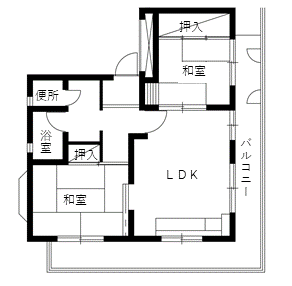 白木町住宅の間取り（5階9号室）