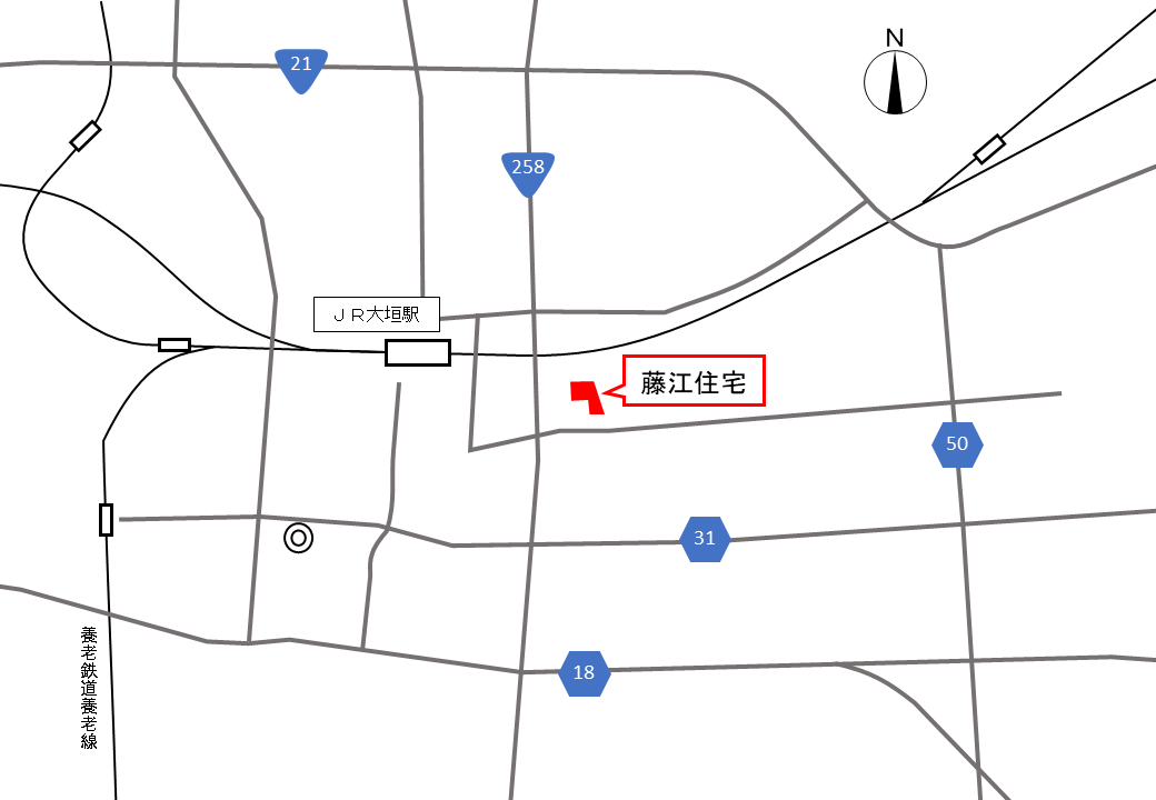 藤江住宅の地図（広域）