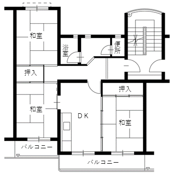 藤江住宅の間取り（3タイプ）