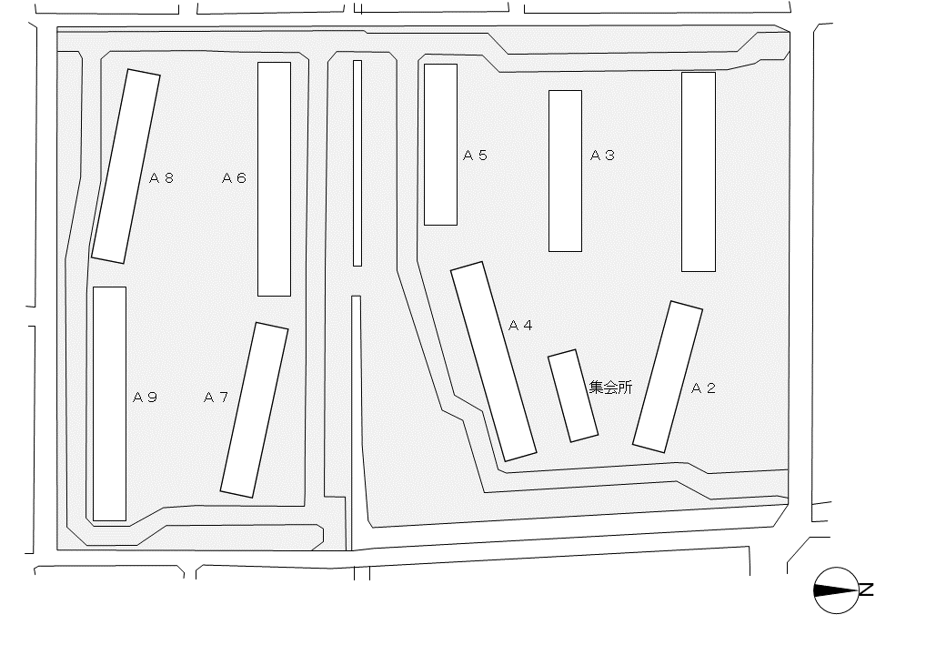 荒崎住宅の配置図