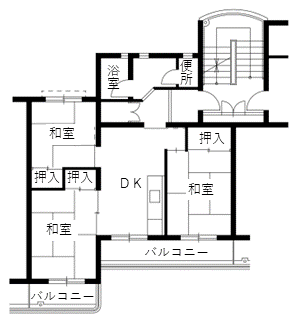 宮代住宅の間取り（A5棟 2タイプ）