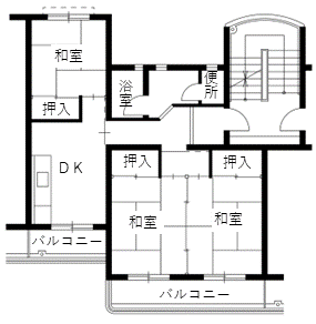 宮代住宅の間取り（A5棟 3タイプ）