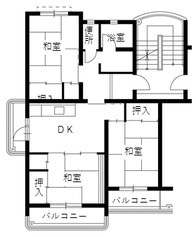 宮代住宅の間取り（A5棟 4タイプ）