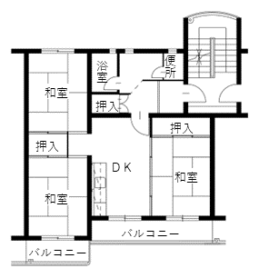 間取り・2タイプ 泉北住宅の間取り(A5~7棟 2タイプ)