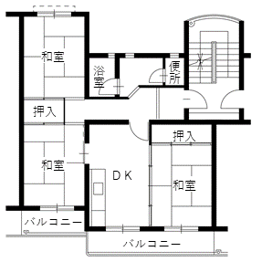 間取り・3タイプ 泉北住宅の間取り(A5~7棟 3タイプ)