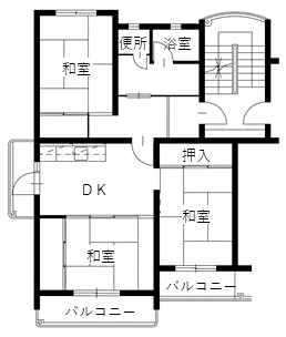 間取り・4タイプ 泉北住宅の間取り(A5~7棟 4タイプ)