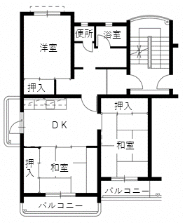 間取り・Aタイプ 泉北住宅の間取り(A8棟 Aタイプ)