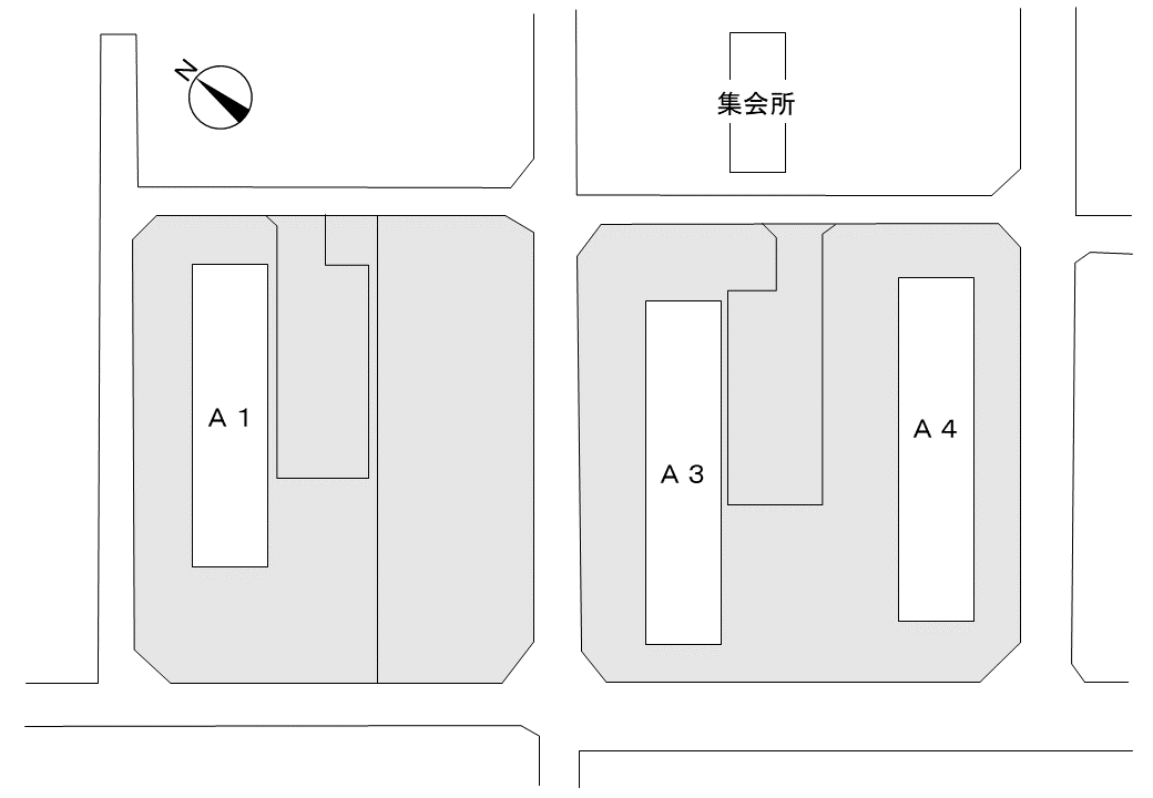 赤保木住宅の配置図