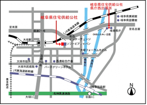岐阜県住宅供給公社及び西出張所 所在地
