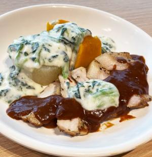 美濃けんとんのローストポーク赤ワイン風味のソース