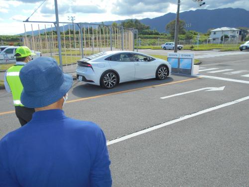 安全運転サポート車の追突防止補助システムの体験見学