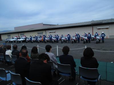 白バイ運転競技大会見学の様子