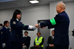 一日警察署長・一日警察官委嘱式の様子