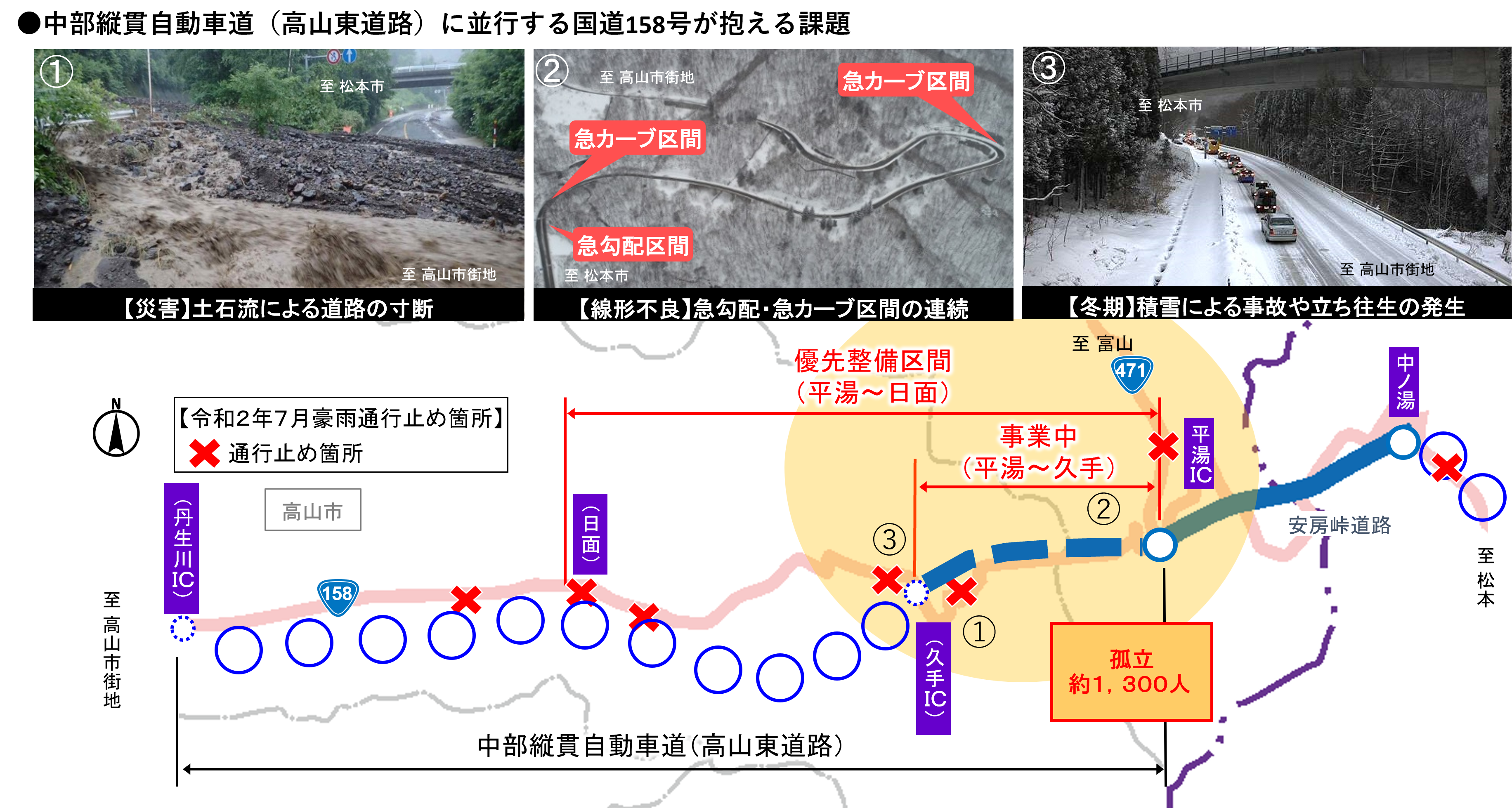 中部縦貫自動車道ストック効果３（国土強靭化に資する道路）