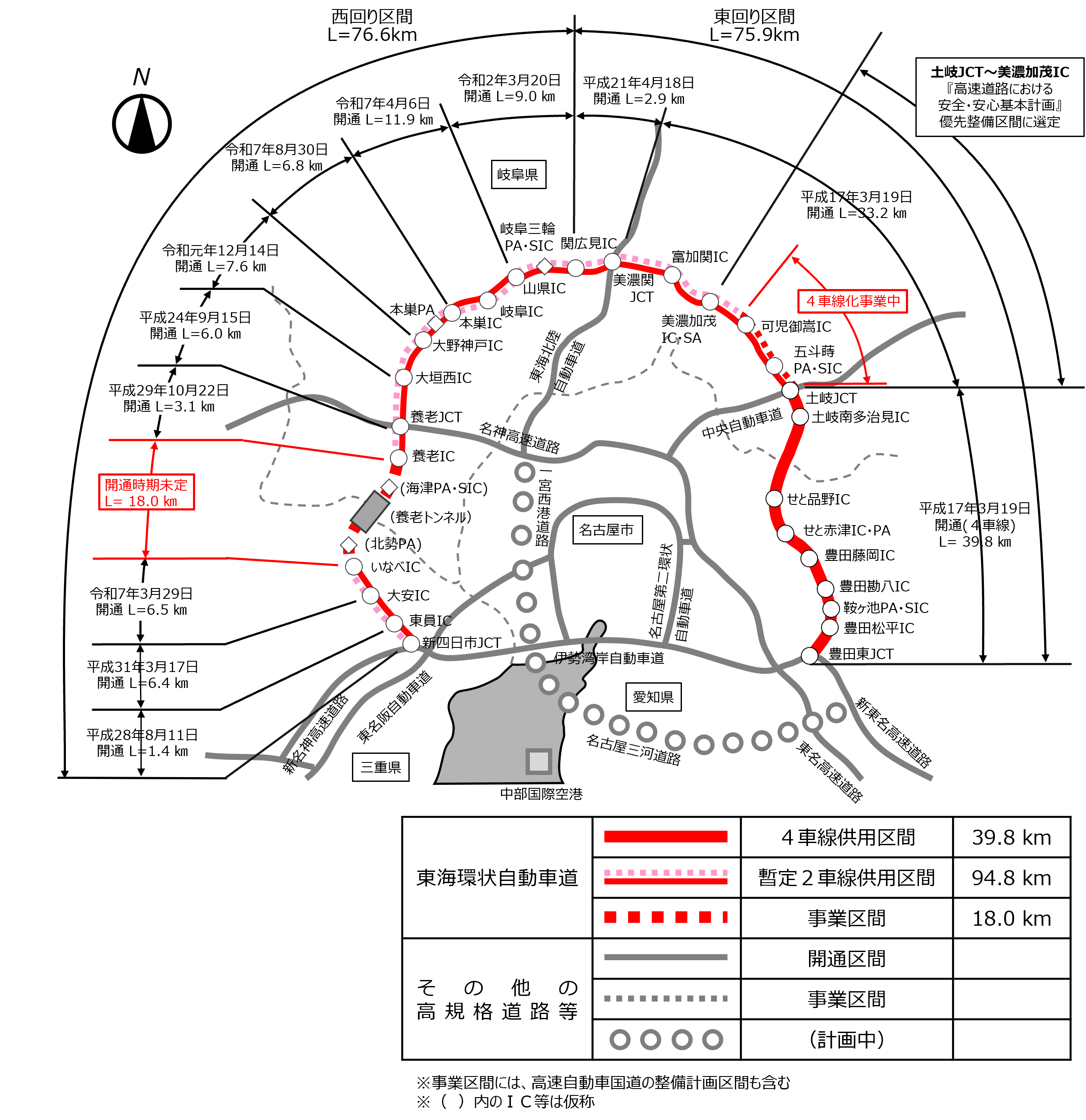 東海環状自動車道概要図