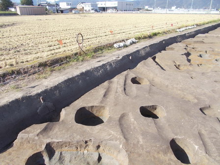 掘立柱建物完掘状況（南東から）＜平成29年度調査A地点＞