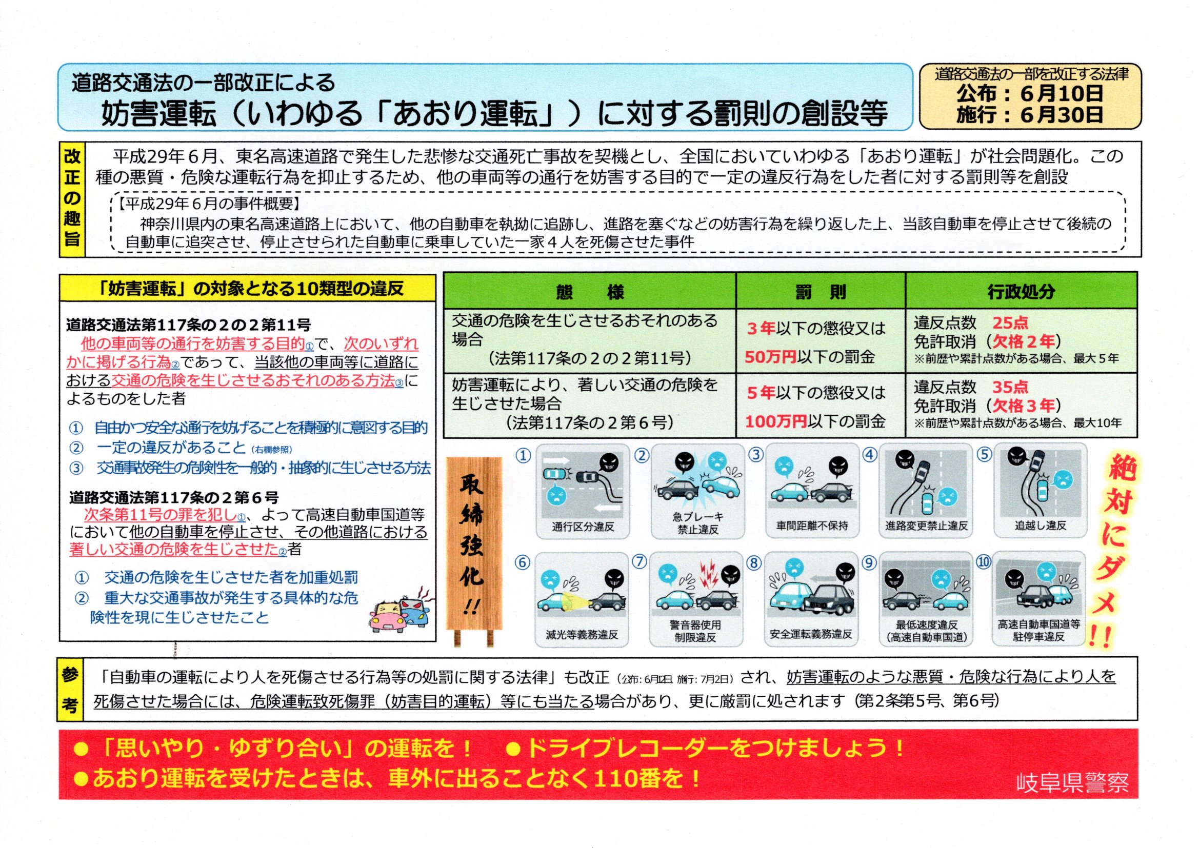 あおり運転チラシ あおり運転チラシ