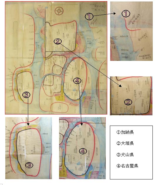 揖斐川長良川中須川(通十ヶ)村絵図面の画像