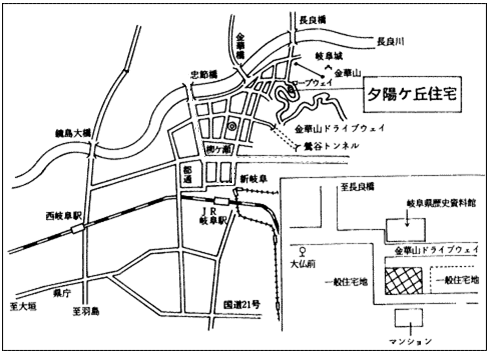 夕陽ケ丘住宅の地図