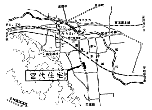 宮代住宅の地図