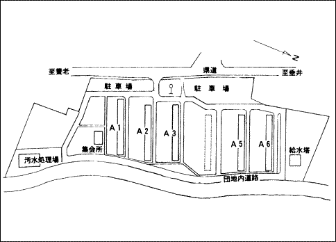 宮代住宅の配置図