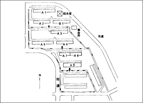 泉北住宅の配置図