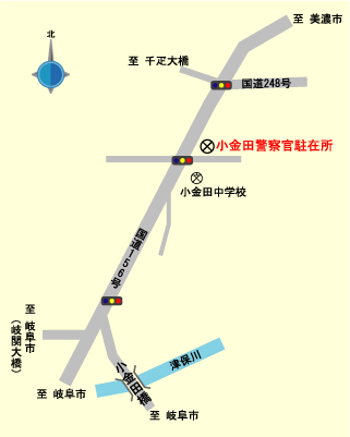 小金田付近案内図